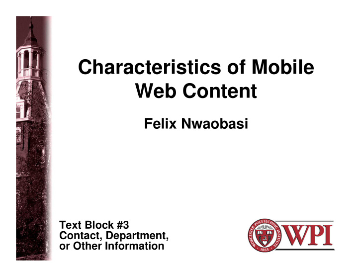 characteristics of mobile web content