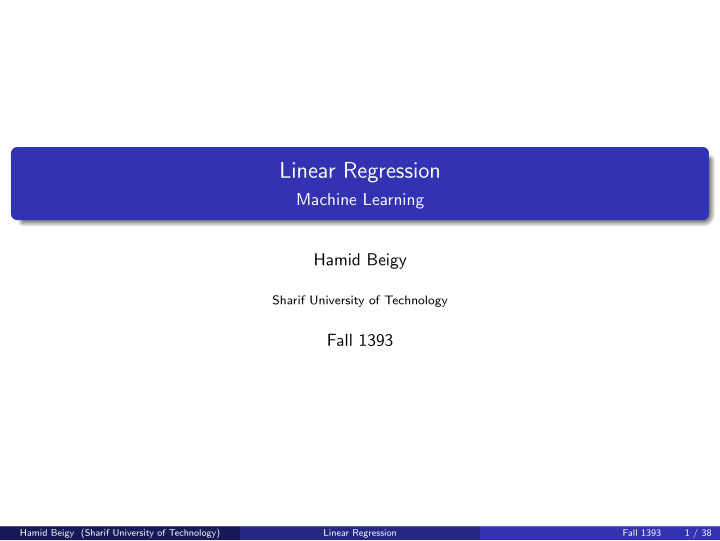 linear regression