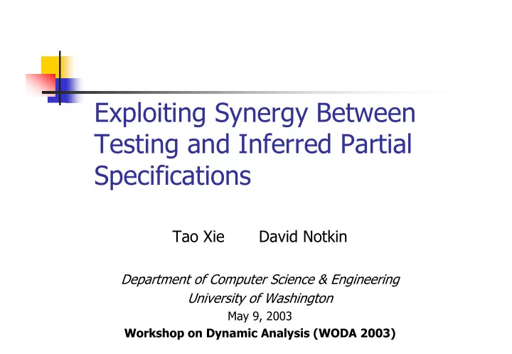 exploiting synergy between testing and inferred partial