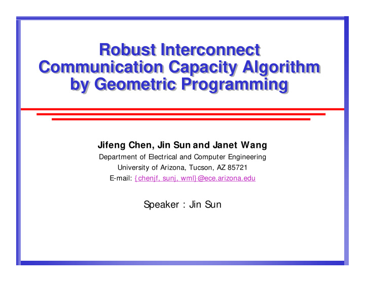 robust interconnect robust interconnect communication