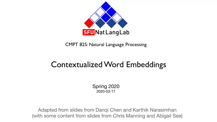 contextualized word embeddings