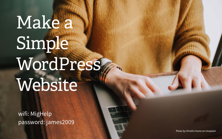 make a simple wordpress website