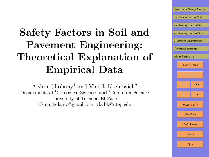 safety factors in soil and