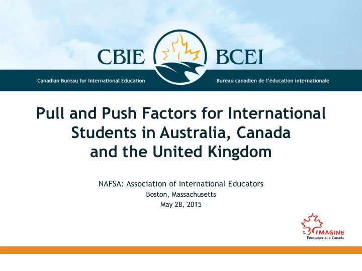 pull and push factors for international