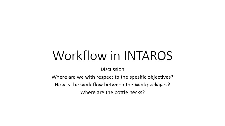 workflow in intaros