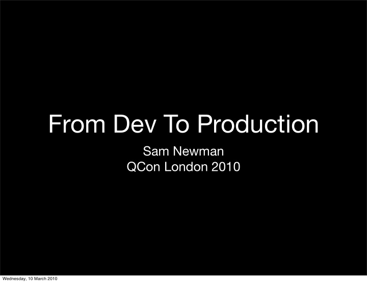 from dev to production
