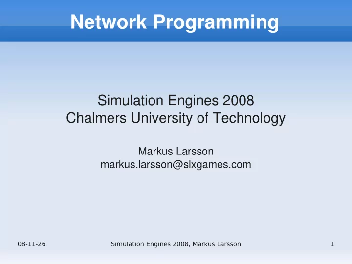 network programming