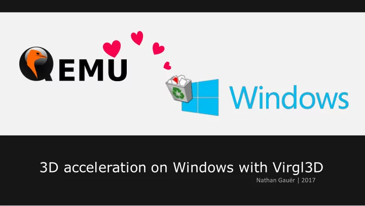 3d acceleration on windows with virgl3d
