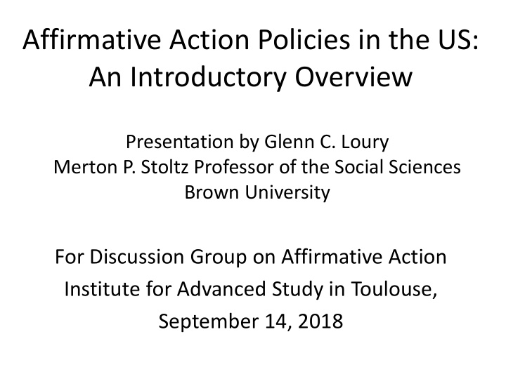 affirmative action policies in the us an introductory