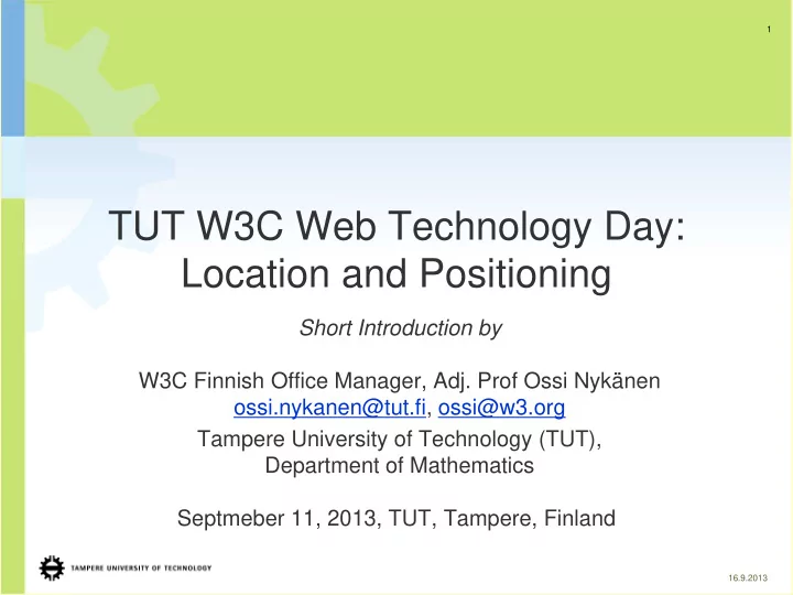 tut w3c web technology day location and positioning