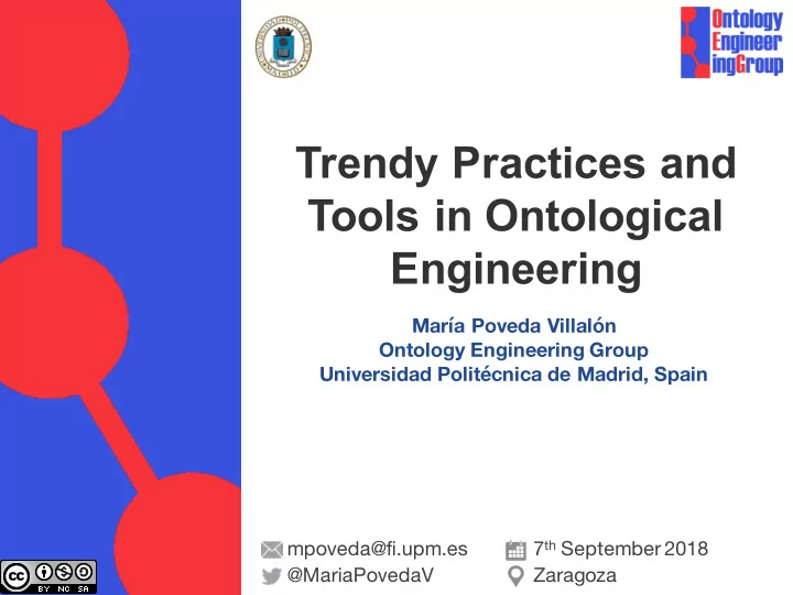 trendy practices and tools in ontological engineering