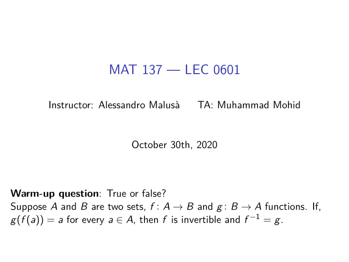 mat 137 lec 0601