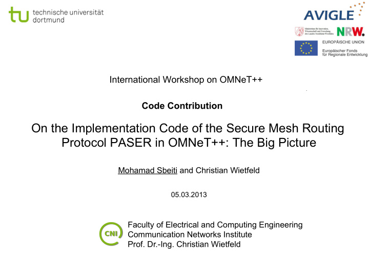 on the implementation code of the secure mesh routing