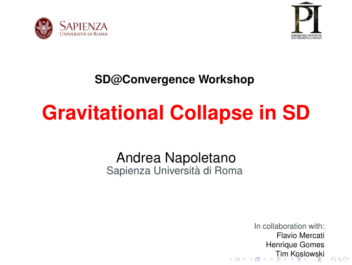 gravitational collapse in sd