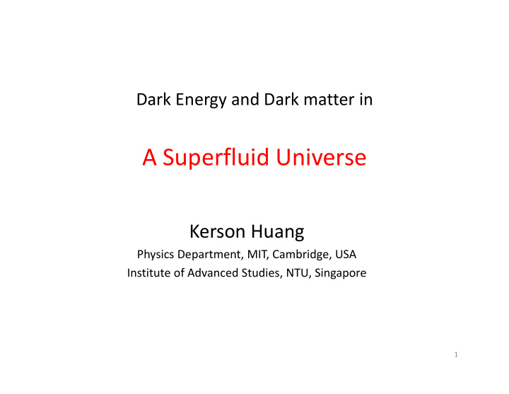 a superfluid universe
