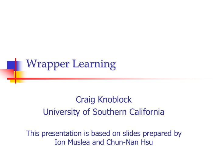 wrapper learning wrapper learning
