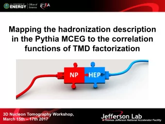 Mapping the hadronization description  in the Pythia MCEG to the correlation  functions of TMD