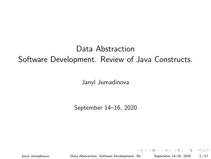 data abstraction software development review of java