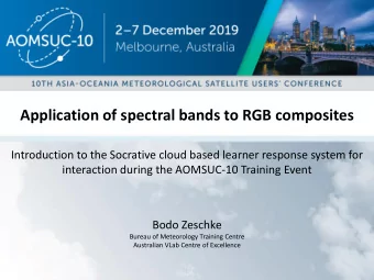 Application of spectral bands to RGB composites  Introduction to the Socrative cloud based learner