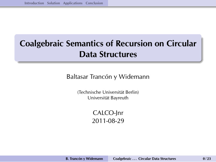 coalgebraic semantics of recursion on circular data