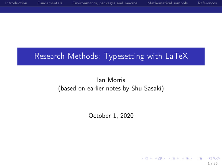 research methods typesetting with latex
