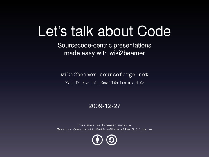 let s talk about code