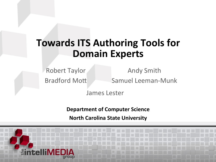 towards its authoring tools for domain experts