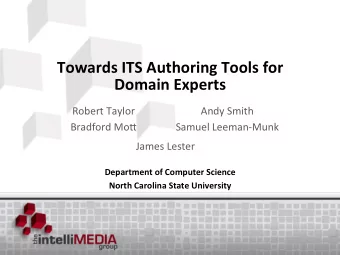 Towards  ITS  Authoring  Tools  for    Domain  Experts      Robert