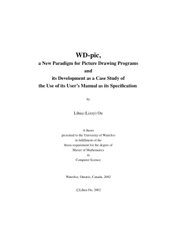 WD-pic,  a New Paradigm for Picture Drawing Programs  and  its Development as a Case Study of  the