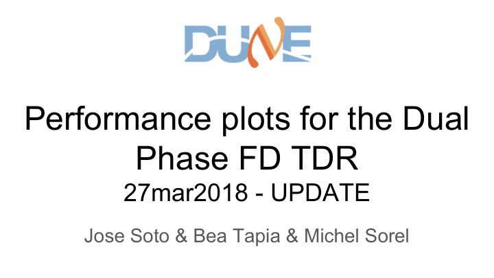 performance plots for the dual phase fd tdr