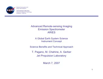 Advanced Remote-sensing Imaging  Emission Spectrometer  ARIES  A Global Earth System Science