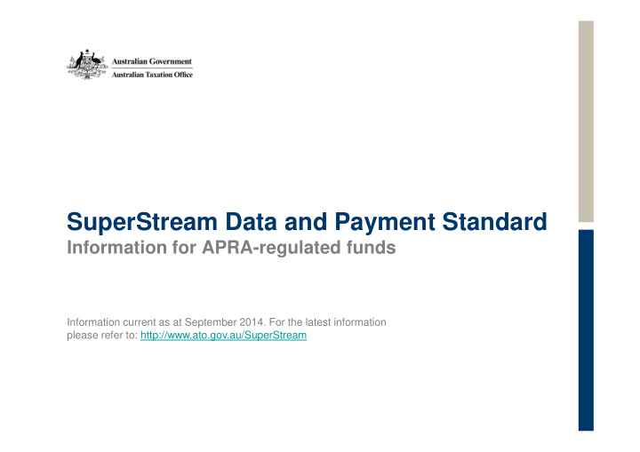 superstream data and payment standard