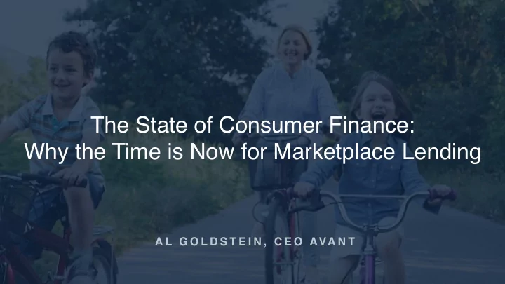 the state of consumer finance