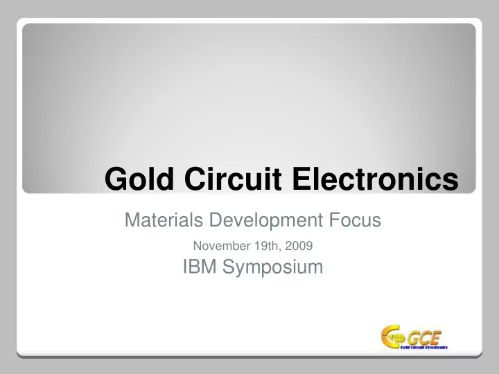 gold circuit electronics