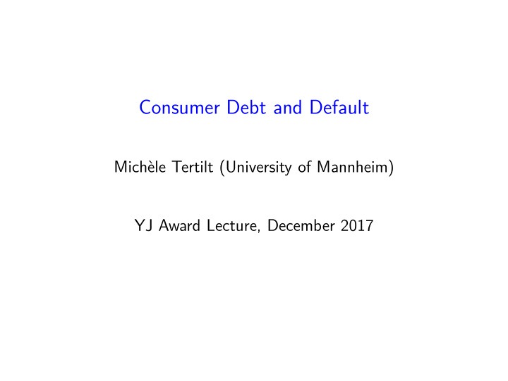 consumer debt and default