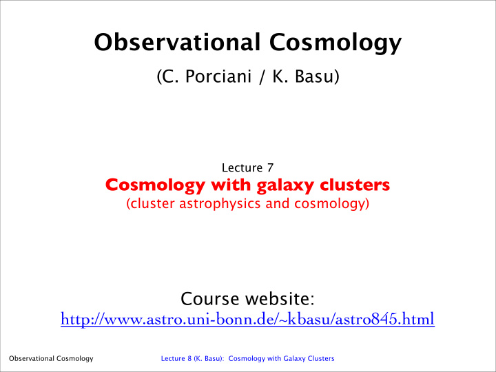 observational cosmology