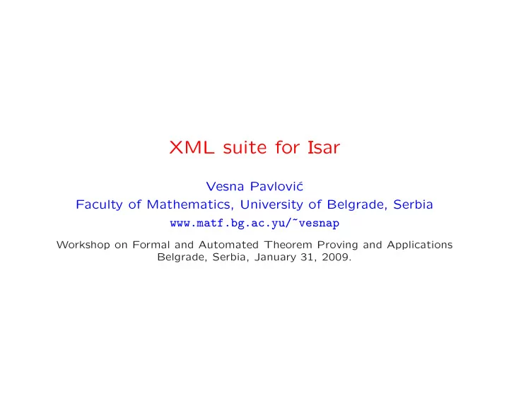 xml suite for isar