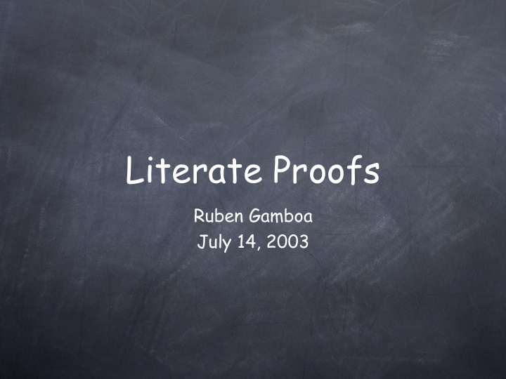 literate proofs