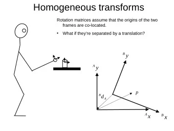 Homogeneous transforms  Rotation matrices assume that the origins of the two  frames are