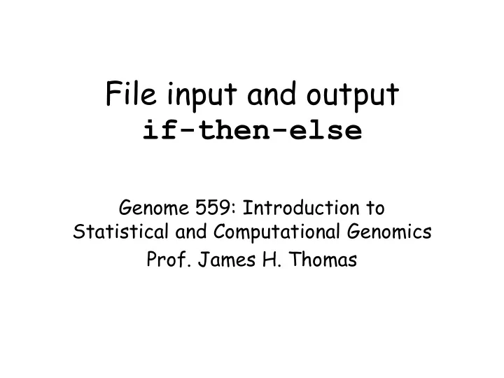 file input and output