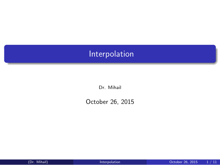 interpolation