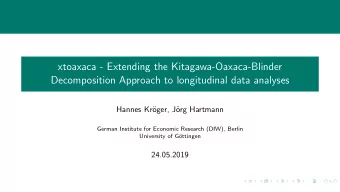 xtoaxaca - Extending the Kitagawa-Oaxaca-Blinder  Decomposition Approach to longitudinal data