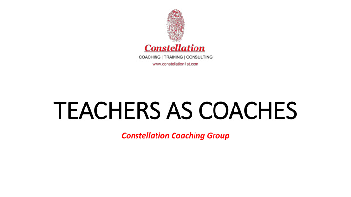 teachers as coaches