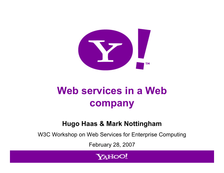 web services in a web company
