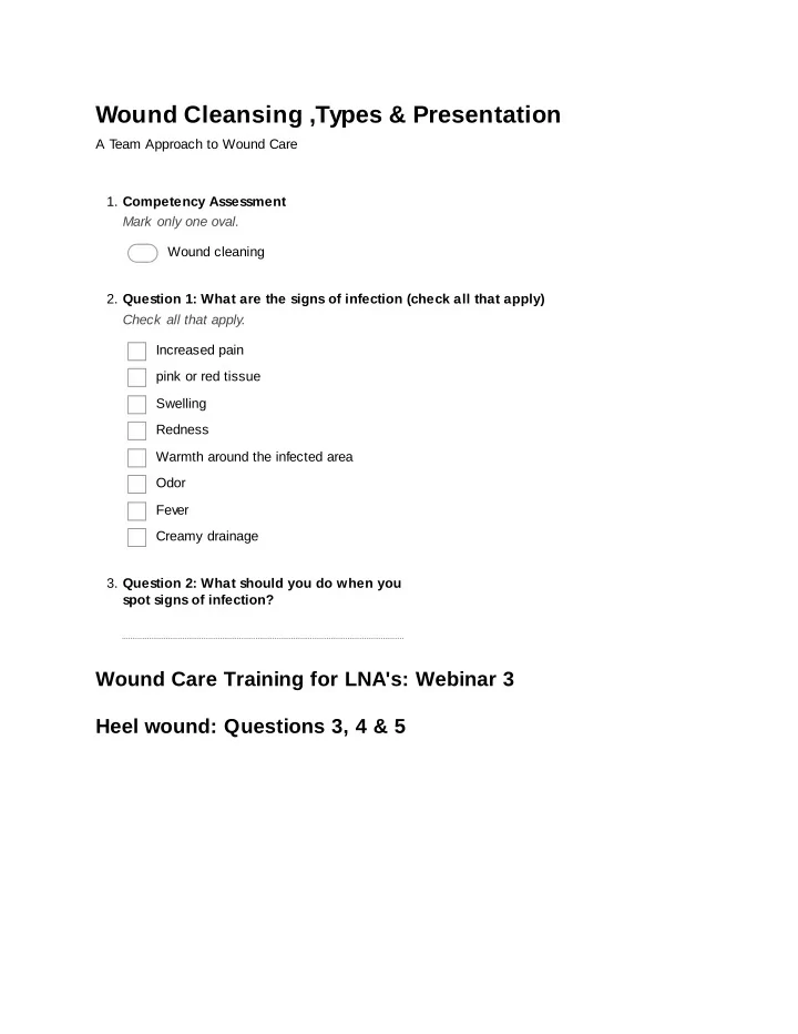 wound cleansing types amp presentation