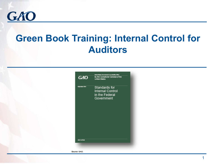 green book training internal control for auditors