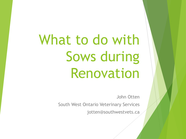 what to do with sows during