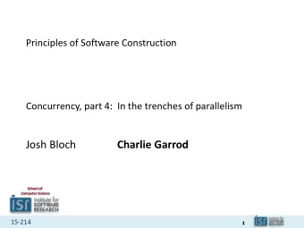 Josh Bloch  Charlie Garrod  School of  Computer Science  15-214  1  Administrivia  Homework 5b