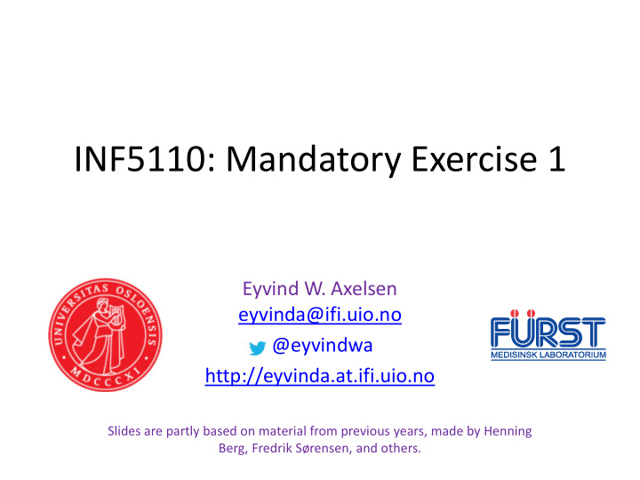 inf5110 mandatory exercise 1