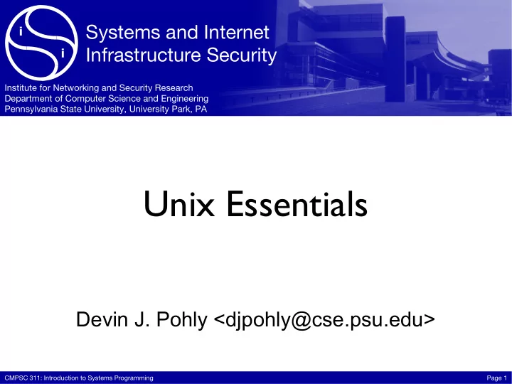 unix essentials